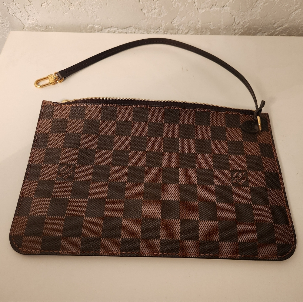 Louis Vuitton Damier Brown and Black Checkered Wristlet